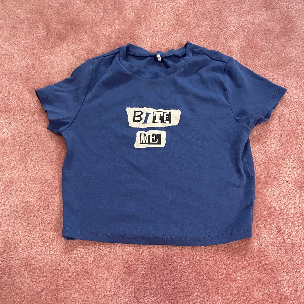 blue garage croptop